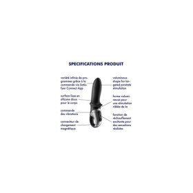 Vibromasseur noir USB, chauffant et connecté Hot Passion Satisfyer 